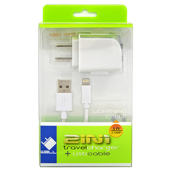 C-Store Direct Wholesale Apple iPhone 2 in 1 Dual USB Charger & Lightning Cable White [Wholesale] - C-Store Direct Wholesale
